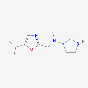 molecular formula C12H21N3O B12315894 N-methyl-N-{[5-(propan-2-yl)-1,3-oxazol-2-yl]methyl}pyrrolidin-3-amine 