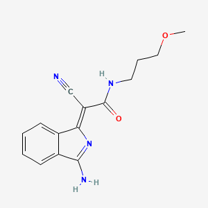 molecular formula C15H16N4O2 B12315903 (2Z)-2-(3-amino-1H-isoindol-1-ylidene)-2-cyano-N-(3-methoxypropyl)acetamide 