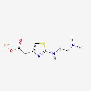 molecular formula C9H14LiN3O2S B12315907 Lithium(1+) ion 2-(2-{[2-(dimethylamino)ethyl]amino}-1,3-thiazol-4-yl)acetate 