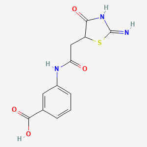 3-[[2-(2-Imino-4-oxo-1,3-thiazolidin-5-yl)acetyl]amino]benzoic acid