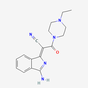 molecular formula C17H19N5O B12315966 (2Z)-2-(3-amino-1H-isoindol-1-ylidene)-3-(4-ethylpiperazin-1-yl)-3-oxopropanenitrile 