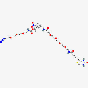 1-[2-nitro-5-[[3-[2-[2-[2-[2-[5-(2-oxo-1,3,3a,4,6,6a-hexahydrothieno[3,4-d]imidazol-4-yl)pentanoylamino]ethoxy]ethoxy]ethoxy]ethoxy]propanoylamino]methyl]phenyl]ethyl N-[2-[2-[2-(2-azidoethoxy)ethoxy]ethoxy]ethyl]carbamate