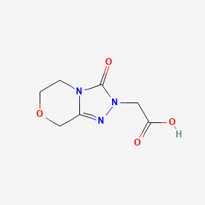 molecular formula C7H9N3O4 B12315974 2-{3-oxo-2H,3H,5H,6H,8H-[1,2,4]triazolo[3,4-c]morpholin-2-yl}acetic acid 