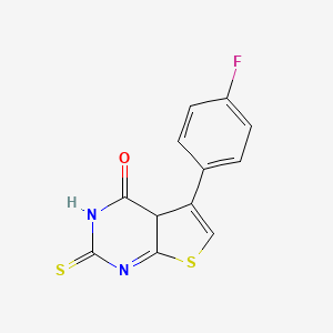 molecular formula C12H7FN2OS2 B12315980 5-(4-fluorophenyl)-2-sulfanylidene-4aH-thieno[2,3-d]pyrimidin-4-one 