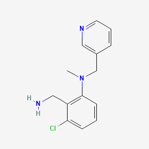 molecular formula C14H16ClN3 B12315990 2-(aminomethyl)-3-chloro-N-methyl-N-(pyridin-3-ylmethyl)aniline 