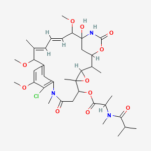 molecular formula C37H52ClN3O11 B1231602 Maytansine, N2'-deacetyl-15-methoxy-N2'-(2-methyl-1-oxopropyl)-, (10S)- CAS No. 88198-82-7