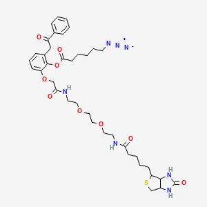 [2-[2-Oxo-2-[2-[2-[2-[5-(2-oxo-1,3,3a,4,6,6a-hexahydrothieno[3,4-d]imidazol-4-yl)pentanoylamino]ethoxy]ethoxy]ethylamino]ethoxy]-6-phenacylphenyl] 6-azidohexanoate