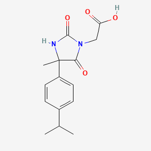 molecular formula C15H18N2O4 B12316063 2-{4-Methyl-2,5-dioxo-4-[4-(propan-2-yl)phenyl]imidazolidin-1-yl}acetic acid 