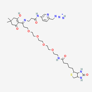 [5-[3-[[1-(2-Hydroxy-4,4-dimethyl-6-oxocyclohexen-1-yl)-3-[2-[2-[2-[2-[5-(2-oxo-1,3,3a,4,6,6a-hexahydrothieno[3,4-d]imidazol-4-yl)pentanoylamino]ethoxy]ethoxy]ethoxy]ethoxy]propylidene]amino]propanoylamino]pyridin-2-yl]methylimino-iminoazanium