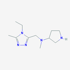 molecular formula C11H21N5 B12316186 N-[(4-ethyl-5-methyl-4H-1,2,4-triazol-3-yl)methyl]-N-methylpyrrolidin-3-amine 