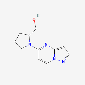 molecular formula C11H14N4O B12316218 (1-{Pyrazolo[1,5-a]pyrimidin-5-yl}pyrrolidin-2-yl)methanol 