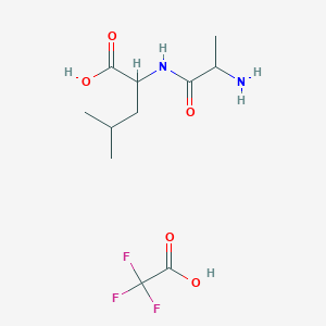 molecular formula C11H19F3N2O5 B12316234 2-(2-Aminopropanoylamino)-4-methylpentanoic acid;2,2,2-trifluoroacetic acid 