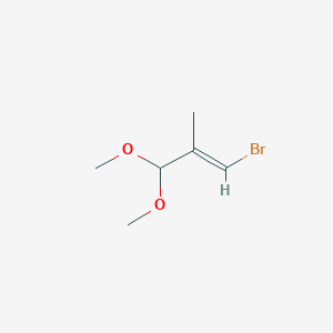 molecular formula C6H11BrO2 B12316301 1-Bromo-3,3-dimethoxy-2-methylprop-1-ene 