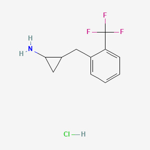 molecular formula C11H13ClF3N B12316303 2-{[2-(Trifluoromethyl)phenyl]methyl}cyclopropan-1-amine hydrochloride 