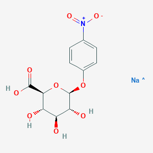 molecular formula C12H13NNaO9 B12316304 4-Nitrophenyl-beta-D-glucuronic acid, sodium salt 