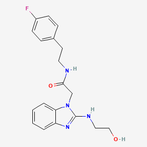 molecular formula C19H21FN4O2 B1231635 N-[2-(4-fluorophenyl)ethyl]-2-[2-(2-hydroxyethylamino)-1-benzimidazolyl]acetamide 