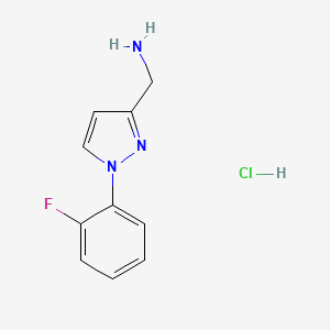 molecular formula C10H11ClFN3 B12316354 [1-(2-fluorophenyl)-1H-pyrazol-3-yl]methanamine hydrochloride CAS No. 1173070-02-4