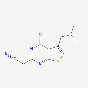 molecular formula C12H13N3OS B12316357 2-[5-(2-methylpropyl)-4-oxo-4aH-thieno[2,3-d]pyrimidin-2-yl]acetonitrile 