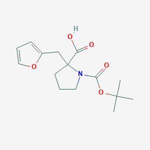 molecular formula C15H21NO5 B12316402 Boc-(R)-alpha-(2-furanylmethyl)proline 