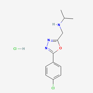 molecular formula C12H15Cl2N3O B12316419 {[5-(4-Chlorophenyl)-1,3,4-oxadiazol-2-yl]methyl}(propan-2-yl)amine hydrochloride 