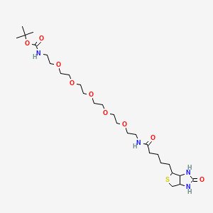 molecular formula C27H50N4O9S B12316445 tert-butyl N-[2-[2-[2-[2-[2-[2-[5-(2-oxo-1,3,3a,4,6,6a-hexahydrothieno[3,4-d]imidazol-4-yl)pentanoylamino]ethoxy]ethoxy]ethoxy]ethoxy]ethoxy]ethyl]carbamate 