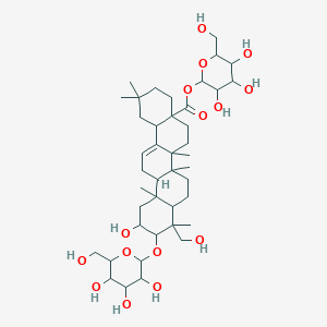 molecular formula C42H68O15 B12316459 [3,4,5-Trihydroxy-6-(hydroxymethyl)oxan-2-yl] 11-hydroxy-9-(hydroxymethyl)-2,2,6a,6b,9,12a-hexamethyl-10-[3,4,5-trihydroxy-6-(hydroxymethyl)oxan-2-yl]oxy-1,3,4,5,6,6a,7,8,8a,10,11,12,13,14b-tetradecahydropicene-4a-carboxylate 