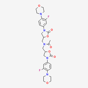 molecular formula C30H35F2N5O7 B12316489 N,N-bis[[3-(3-fluoro-4-morpholin-4-ylphenyl)-2-oxo-1,3-oxazolidin-5-yl]methyl]acetamide 