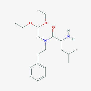 molecular formula C20H34N2O3 B12316491 2-amino-N-(2,2-diethoxyethyl)-4-methyl-N-(2-phenylethyl)pentanamide 