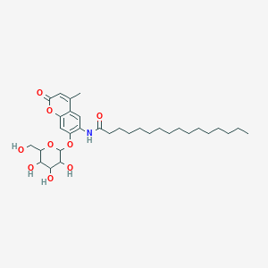 molecular formula C32H49NO9 B12316520 N-(4-methyl-2-oxo-7-{[(2S,3R,4S,5R,6R)-3,4,5-trihydroxy-6-(hydroxymethyl)oxan-2-yl]oxy}-2H-chromen-6-yl)hexadecanamide 