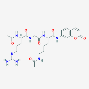 molecular formula C28H40N8O7 B12316535 Ac-DL-Arg-Gly-DL-Lys(Ac)-AMC 