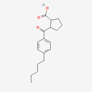 molecular formula C18H24O3 B12316573 trans-2-(4-n-Pentylbenzoyl)cyclopentane-1-carboxylic acid 