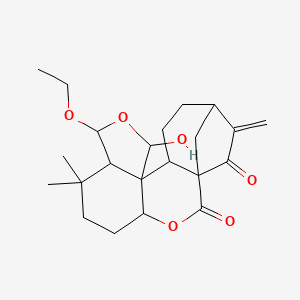 9-Ethoxy-11-hydroxy-7,7-dimethyl-17-methylidene-3,10-dioxapentacyclo[14.2.1.01,13.04,12.08,12]nonadecane-2,18-dione