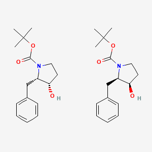 tert-butyl (2R,3R)-2-benzyl-3-hydroxypyrrolidine-1-carboxylate;tert-butyl (2S,3S)-2-benzyl-3-hydroxypyrrolidine-1-carboxylate