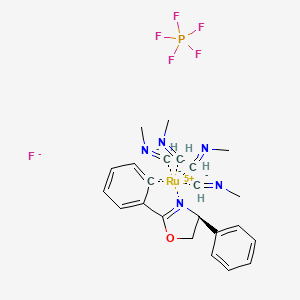 molecular formula C23H28F6N5OPRu- B12316633 N-methylmethanimine;pentafluoro-lambda5-phosphane;(4S)-4-phenyl-2-phenyl-4,5-dihydro-1,3-oxazole;ruthenium(5+);fluoride 