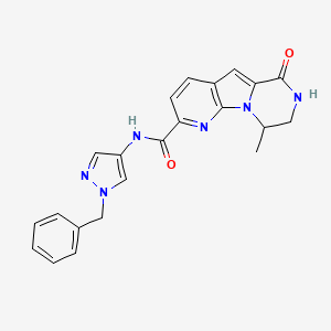 N-(1-benzylpyrazol-4-yl)-13-methyl-10-oxo-1,3,11-triazatricyclo[7.4.0.02,7]trideca-2(7),3,5,8-tetraene-4-carboxamide