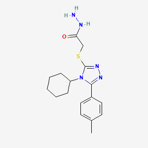 2-{[4-cyclohexyl-5-(4-methylphenyl)-4H-1,2,4-triazol-3-yl]sulfanyl}acetohydrazide