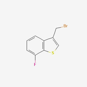 molecular formula C9H6BrFS B12316671 3-(Bromomethyl)-7-fluoro-1-benzothiophene 