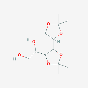 molecular formula C12H22O6 B12316699 1-[5-(2,2-Dimethyl-1,3-dioxolan-4-yl)-2,2-dimethyl-1,3-dioxolan-4-yl]ethane-1,2-diol 