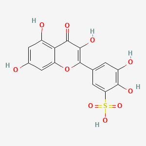 molecular formula C15H10O10S B1231674 Benzenesulfonic acid, 2,3-dihydroxy-5-(3,5,7-trihydroxy-4-oxo-4H-1-benzopyran-2-yl)- CAS No. 31273-65-1