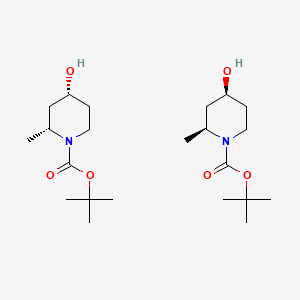 molecular formula C22H42N2O6 B12316741 1-Piperidinecarboxylic acid, 4-hydroxy-2-methyl-, 1,1-dimethylethylester, cis- 