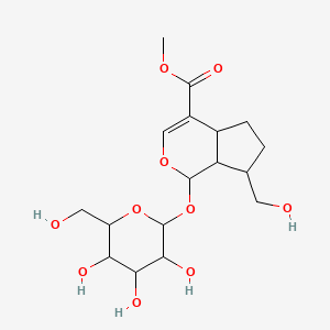 molecular formula C17H26O10 B12316743 (1S)-1alpha-(beta-D-Glucopyranosyloxy)-1,4aalpha,5,6,7,7aalpha-hexahydro-7alpha-(hydroxymethyl)cyclopenta[c]pyran-4alpha-carboxylic acid methyl ester 