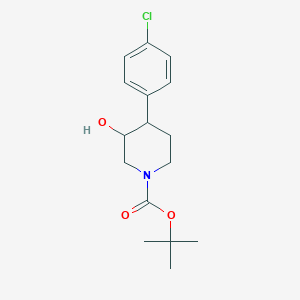 molecular formula C16H22ClNO3 B12316760 Tert-butyl 4-(4-chlorophenyl)-3-hydroxypiperidine-1-carboxylate 