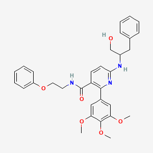 6-[(1-hydroxy-3-phenylpropan-2-yl)amino]-N-(2-phenoxyethyl)-2-(3,4,5-trimethoxyphenyl)pyridine-3-carboxamide