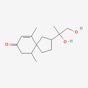 molecular formula C15H24O3 B12316791 (4R,5S,7R,11R)-11,12-Dihydroxy-1(10)-spirovetiven-2-one 