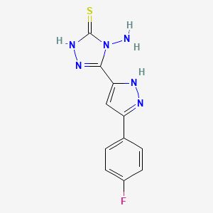 4-amino-5-[3-(4-fluorophenyl)-1H-pyrazol-5-yl]-4H-1,2,4-triazole-3-thiol