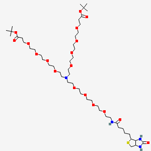 Tert-butyl 3-[2-[2-[2-[2-[2-[2-[2-[2-[3-[(2-methylpropan-2-yl)oxy]-3-oxopropoxy]ethoxy]ethoxy]ethoxy]ethyl-[2-[2-[2-[2-[2-[5-(2-oxo-1,3,3a,4,6,6a-hexahydrothieno[3,4-d]imidazol-4-yl)pentanoylamino]ethoxy]ethoxy]ethoxy]ethoxy]ethyl]amino]ethoxy]ethoxy]ethoxy]ethoxy]propanoate