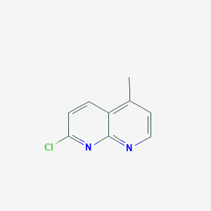 molecular formula C9H7ClN2 B12316813 2-Chloro-5-methyl-1,8-naphthyridine 