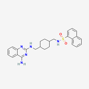 molecular formula C26H29N5O2S B1231682 N-[[4-[[(4-氨基喹唑啉-2-基)氨基]甲基]环己基]甲基]萘-1-磺酰胺 CAS No. 192321-23-6