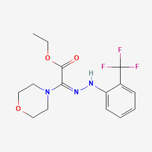 molecular formula C15H18F3N3O3 B12316834 Ethyl 2-morpholino-2-(2-(2-(trifluoromethyl)phenyl)hydrazono)acetate 