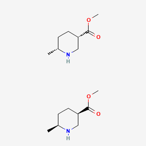 molecular formula C16H30N2O4 B12316842 methyl (3R,6S)-6-methylpiperidine-3-carboxylate;methyl (3S,6R)-6-methylpiperidine-3-carboxylate 